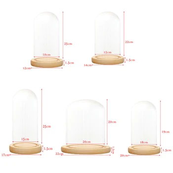 

Mini Clear Glass Hemisphere Cloche Cover Dome Cabochon With Cork Table Decor