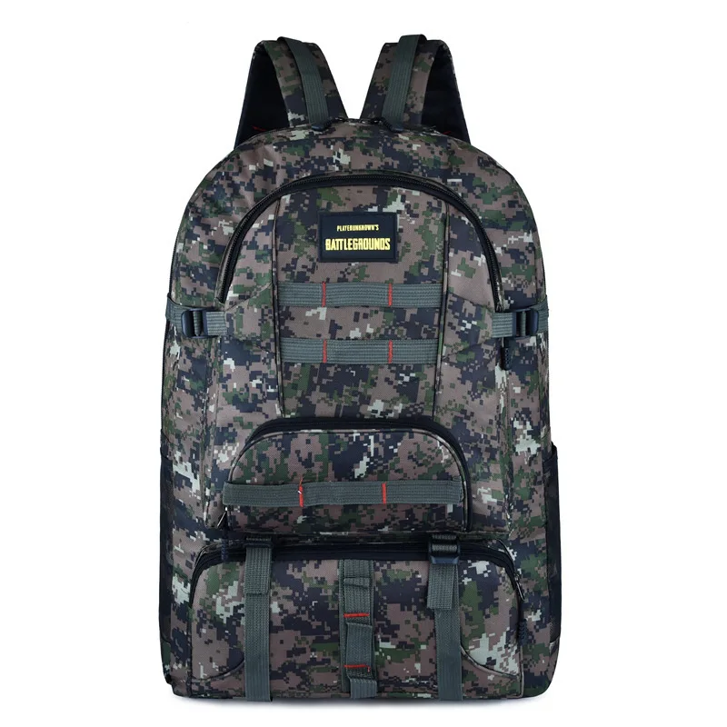 Large capacity waterproof nylon backpack men's travel backpack sports backpack outdoor hiking backpack camping men's backpack - Цвет: Woodland Camouflage