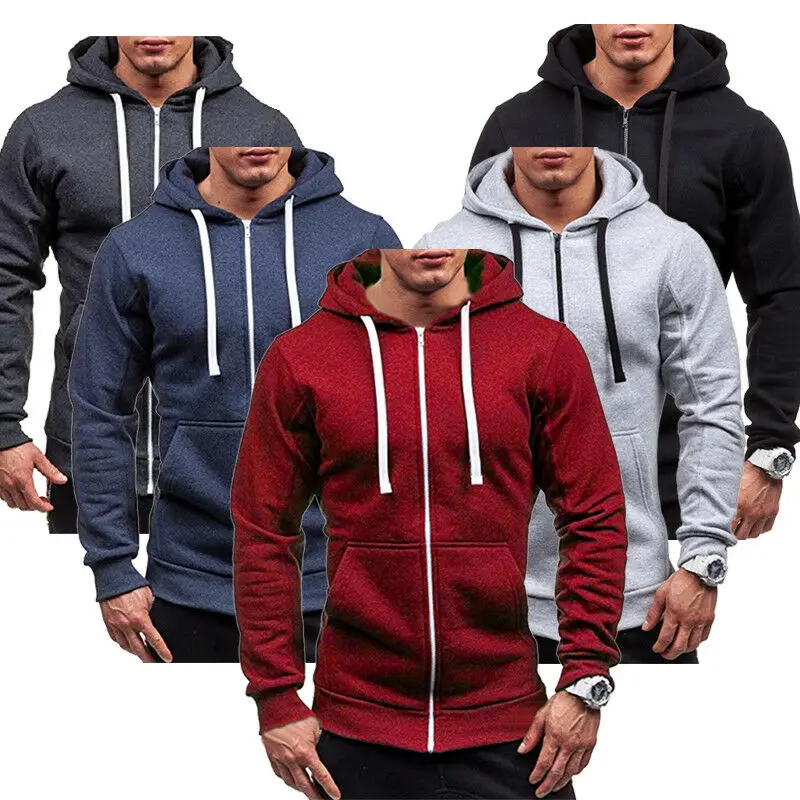 Hirigin-sudaderas con capucha de talla grande para hombre, chándal de otoño e invierno, Sudadera con capucha de bolsillo con cordón, chaqueta de abrigo ajustada con cremallera de manga larga