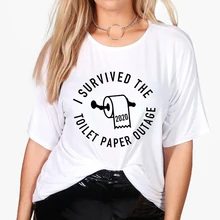 He sobrevivido papel higiénico de corte de 2020 Hip Hop Primavera Verano vestidos T camisa las mujeres Vintage Kawaii camiseta de moda camisetas