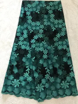 

Green African Lace Fabric 2019 High Quality Nigerian Lace Fabrics Net Embroidery French Tulle Lace Fabric for Wedding
