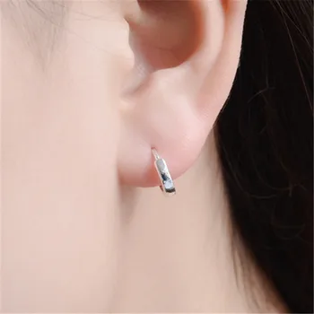 

Fashion Jewelry 925 Sterling Silver Round Stud Earrings For Women Prevent Allergy Brincos pendientes eh1287