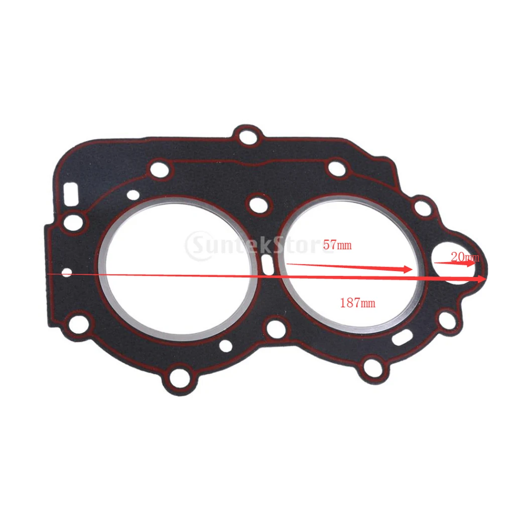 Cylinder Head Base Gasket Fit for Yamaha 9.9 15 18hp 2-Stroke Outboard Engine Part - Repalce 63V-11181-A1-00 - Black