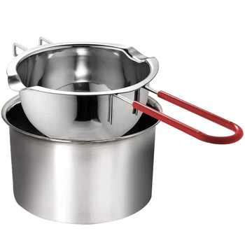 

Stainless Steel Double Boiler, Heat-Resistant Handle for Chocolate, Butter, Cheese, Caramel and Candy-Steel Melting Pot