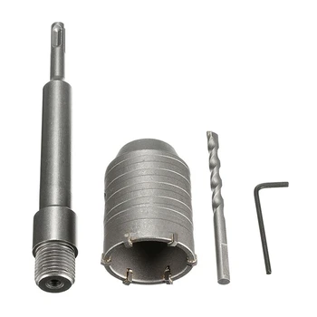 

1 Set 50mm Sds Plus Shank Concrete Cement Stone Wall Hole Saw Drill Bit with 200mm Connecting Rod Wrench