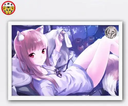 paint by number art painting numbers anime ‘’Wolf and spice‘’ | Дом и сад