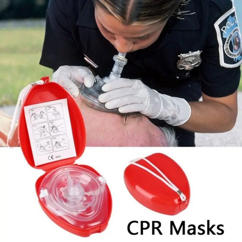 Медицинская Первая помощь рот дыхание CPR маска лицевой щиток односторонний клапан реаниматор