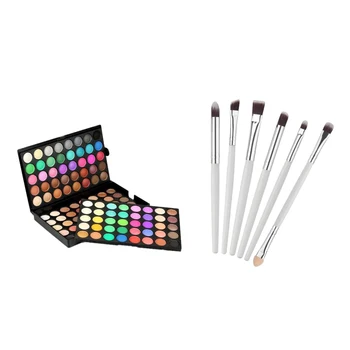 

120 Colors Eyeshadow Palette Makeup Box with 6pcs Smoky Eye Cosmetic Brushes