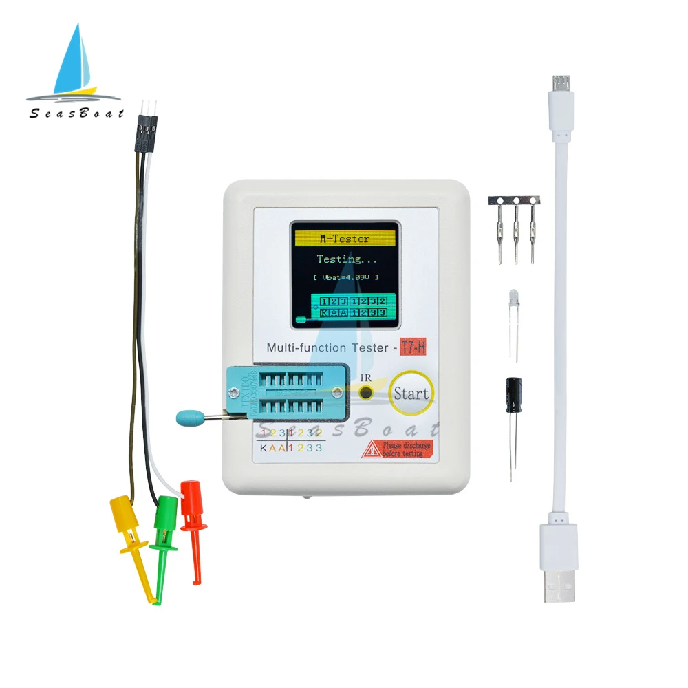 TC1 TC2 T7 T7-H Transistor Tester TFT LCD Colorful Display Diode Triode MOS/PNP/NPN Capacitor Resistor Meter Multimeter 5