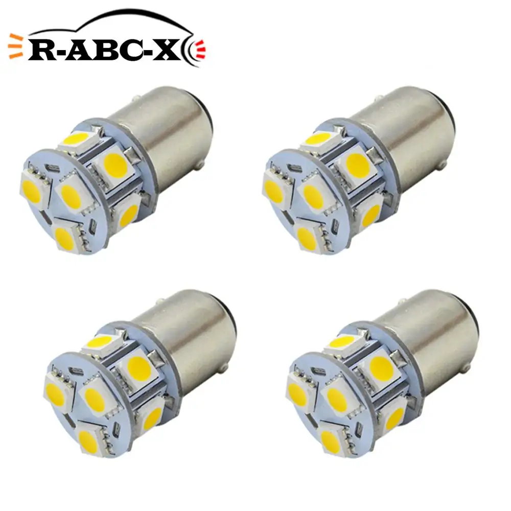 4x1156 BA15S BA15D 5050 9 автомобильный СВЕТОДИОД SMD белый теплый AC/DC 6-30V судовой мотоцикл
