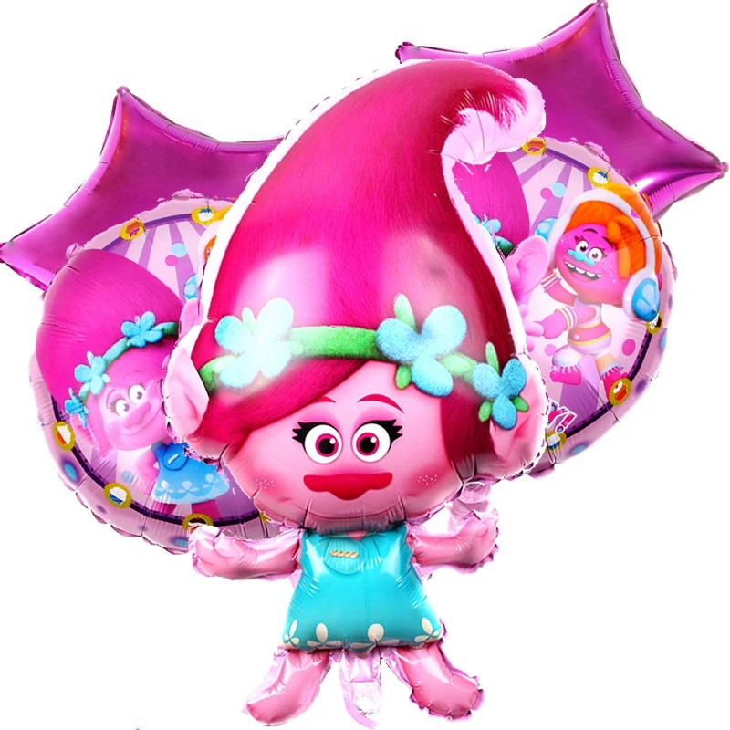 balloon set 5pcs Тема троллей мультфильм вечерние чаша-контейнер емкость для трубочек салфетки Конфета коробка баннер Детские День рождения украшения поставки - Цвет: balloon set 5pcs