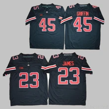 Мужская футболка в стиле Огайо 45 Archie Griffin 23 Lebron James college, черная, сшитая, размер S-3XL