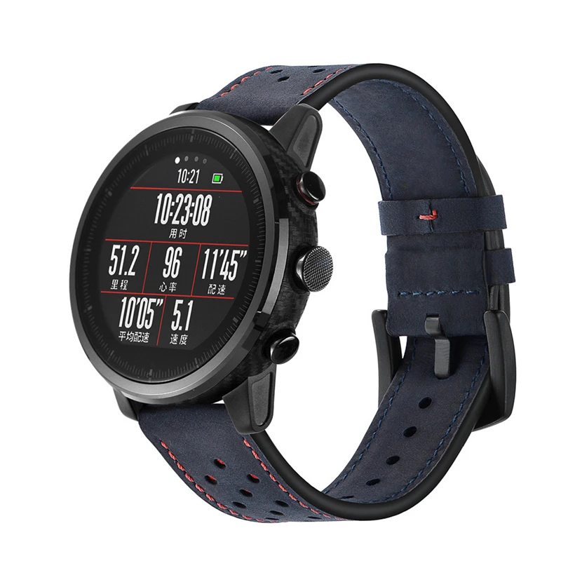 Для Xiaomi HUAMI Amazfit Stratos умные часы 2/2S спортивные умные часы из натуральной кожи ремешок на запястье ремешки Браслет Высокое качество#4