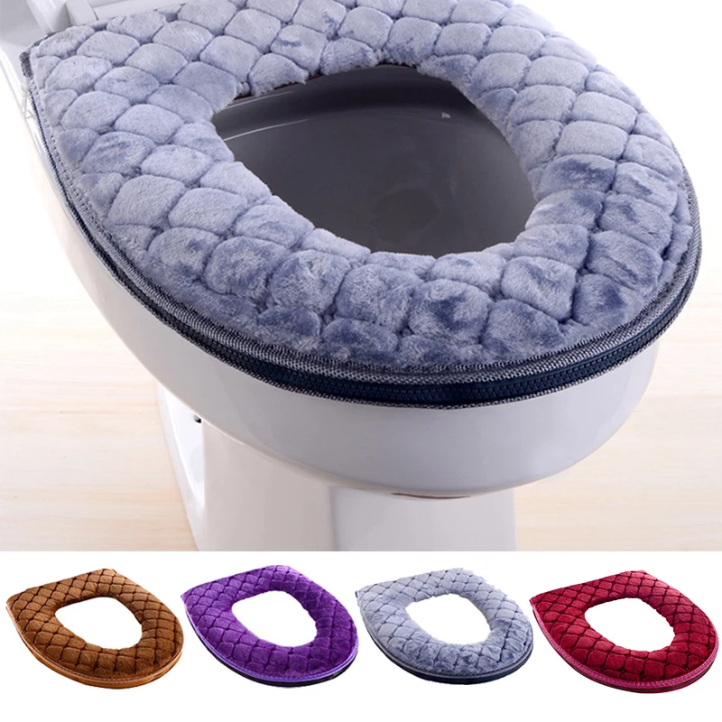 1Pc Thicken Soft Warm Toilet Seat Cover Winter Bathroom Closestool Cushion Bathware