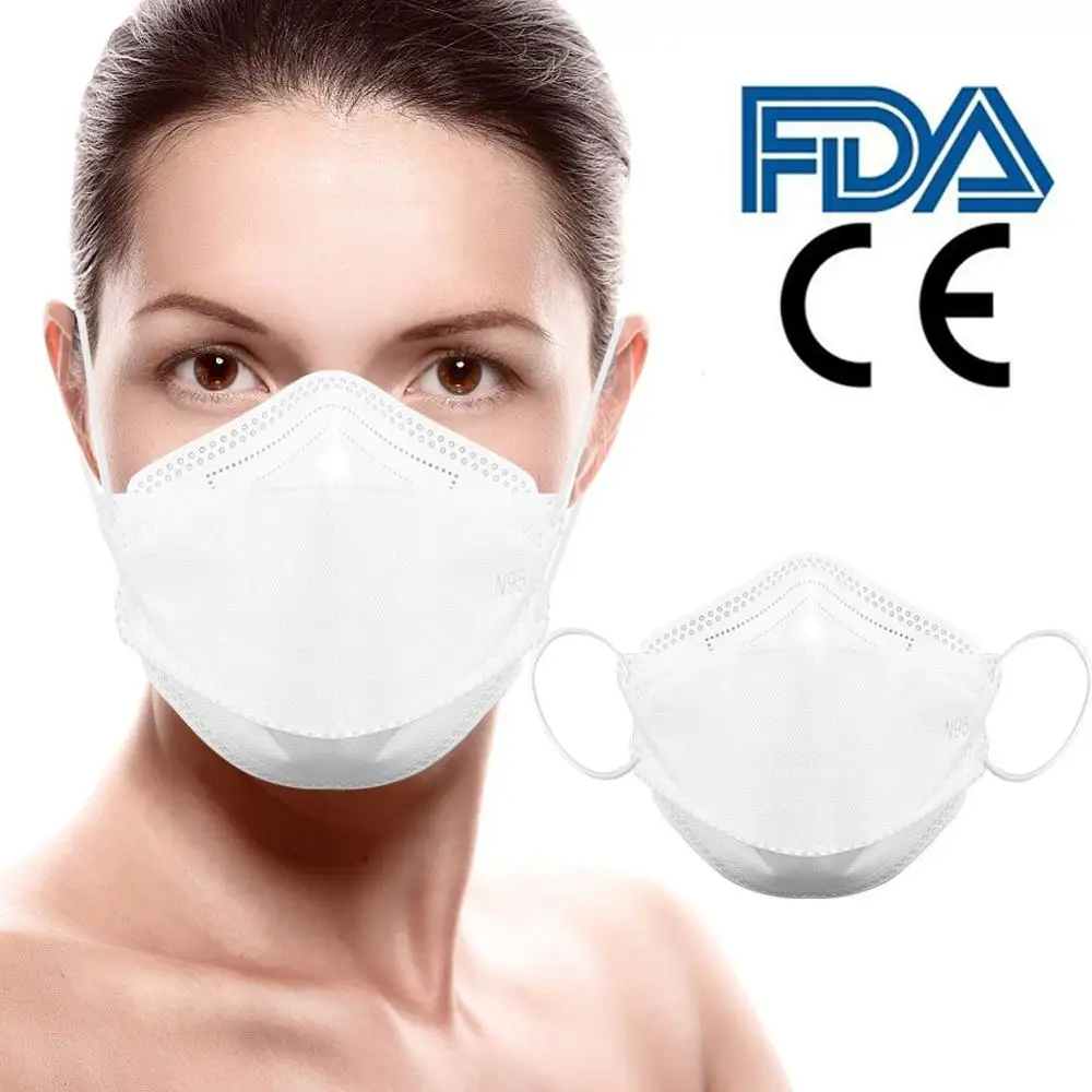 

2pcs N95 mask with CE FDA Certification Adult Vertical Folding Nonwoven Valved Dust Mask PM 2.5 Mouth Mask Protective Mask