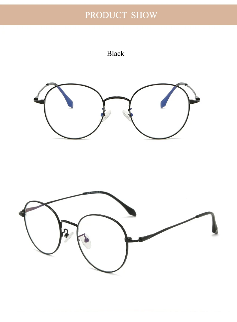Новые круглые мужские и женские дикие декоративные очки оправа Удобные Ретро Анти-синий светильник очки Металл искусство плоское зеркало