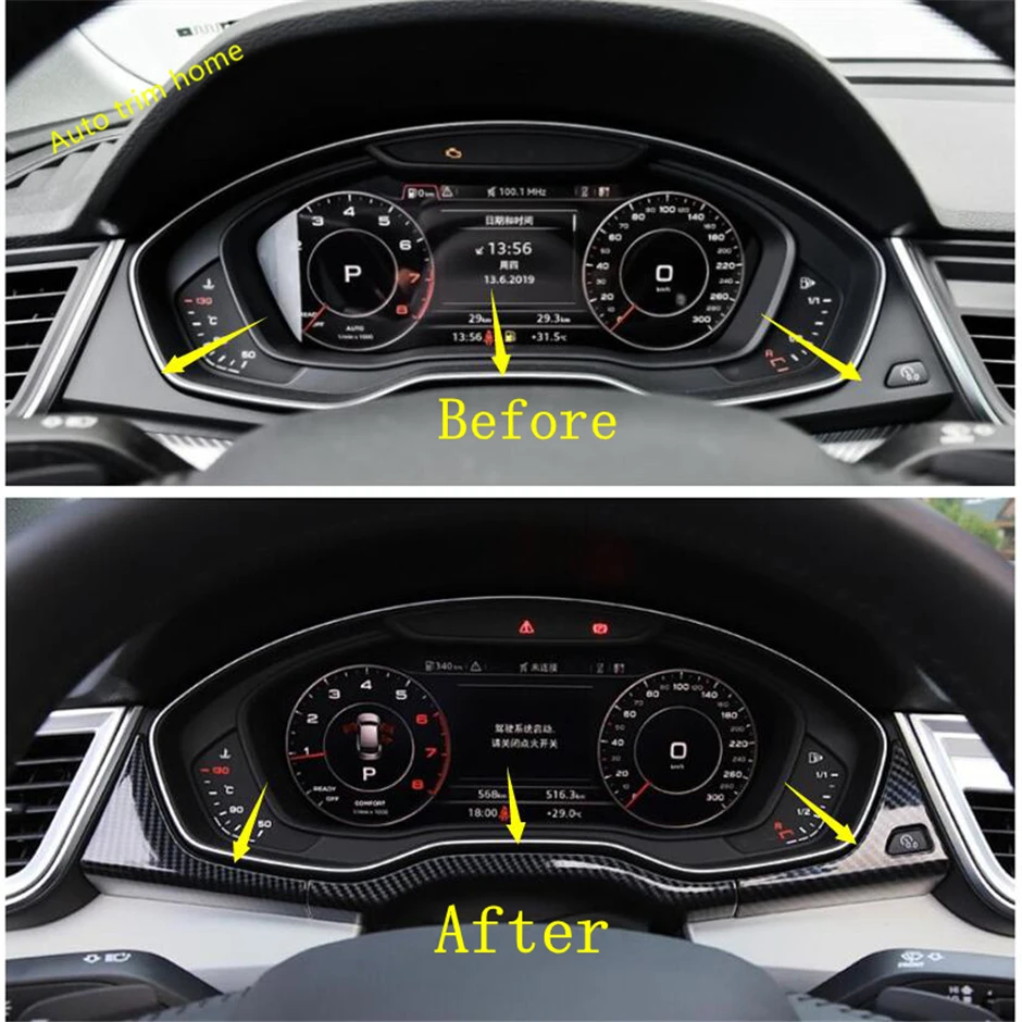 Крышка приборной панели Lapetus для центральной консоли, подходит для Audi Q5, автомобильные аксессуары ABS/Matt/Carbon Fiber
