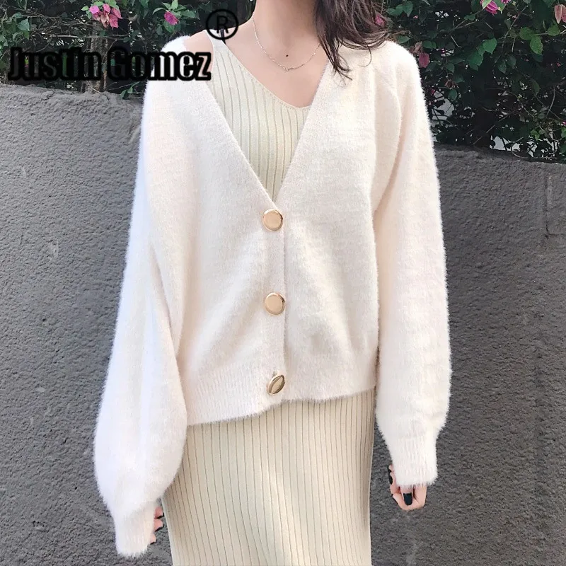 

2019 Autumn Women Cardigans High Quality Women Tops Plus Size Women Long Sleeve Casual Warm Basic Soft Velvet Fluffy Sweater