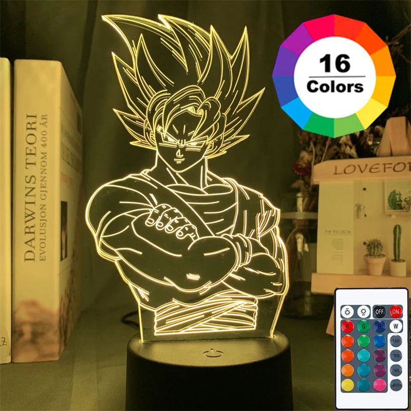 

3D LED Night Light Dragon Ball Anime Series 16Color 3D Night Light Remote Control Table Lamp Toy Gift Children Home Decoration