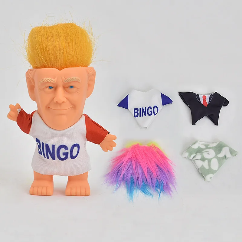 Президент США Дональд Трамп переизбранные сувенирные коллекции туалетная щетка/открывалка для пива/кукла Забавный кляп подарки Свалка с Трампом - Цвет: Trump Doll Set 4