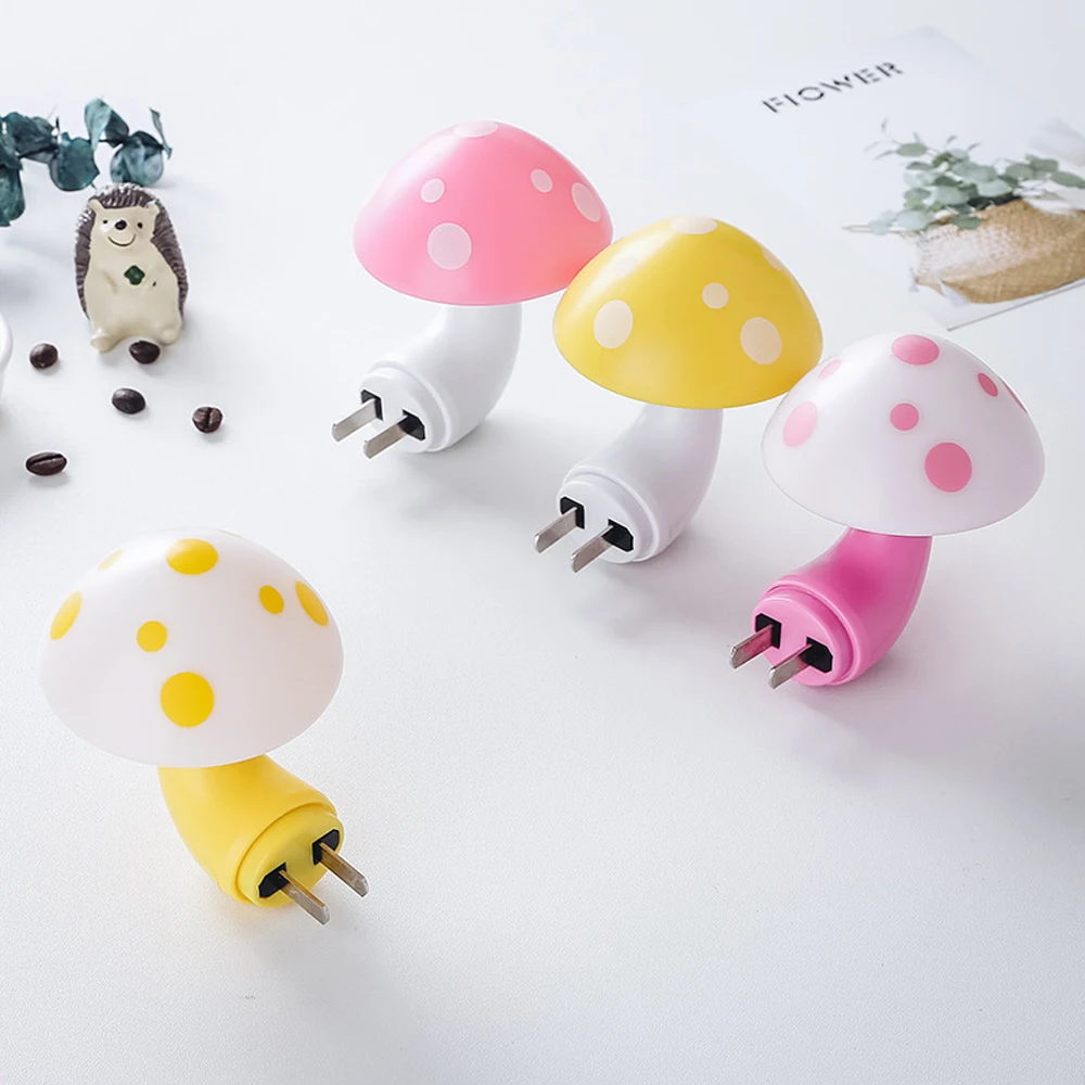 Mini Mushroom Baby Night Light Automatic Sensor Light Control Lamp EU US Plug Child Kids Baby Room Led Lamp Mini Mushroom Baby Night Light Automatic Sensor Light Control Lamp EU US Plug Child Kids Baby Room Led Lamp