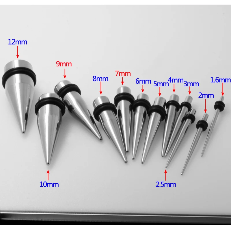 Titanium Steel Ear Stretcher Kit Gauges Ear Tapers Expander Plugs and Tunnels Body Piercing Jewelry 7mm 9mm 2Pcs,piercing jewelry,ear piercing jewelry,body piercing jewelry,body jewelry,body piercing kit