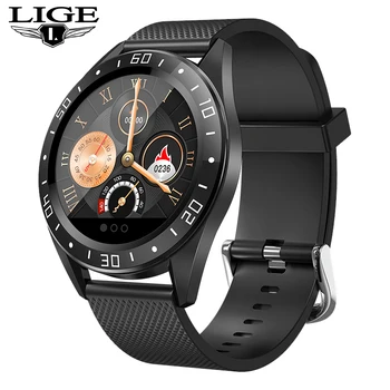 

LIGE Fashion Sport men smart watch IP68 waterproof For IOS Android phone smartwatch Heart Rate Monitor Blood Pressure Functions