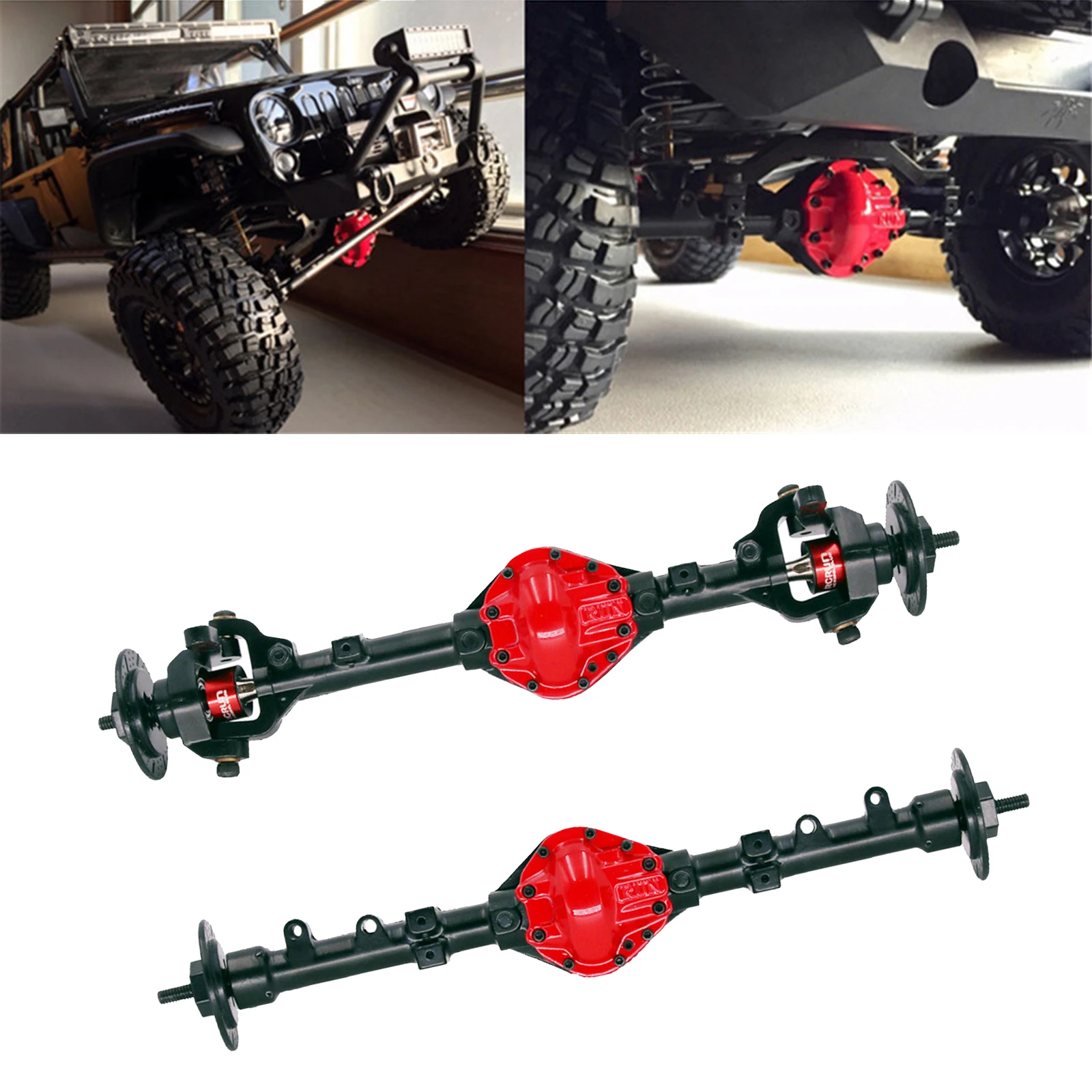 Metal Front and Rear Axle Complete Set Fit for SCX10 D90 1:10 Climbing RC Off-Road Car Upgrade Accessories