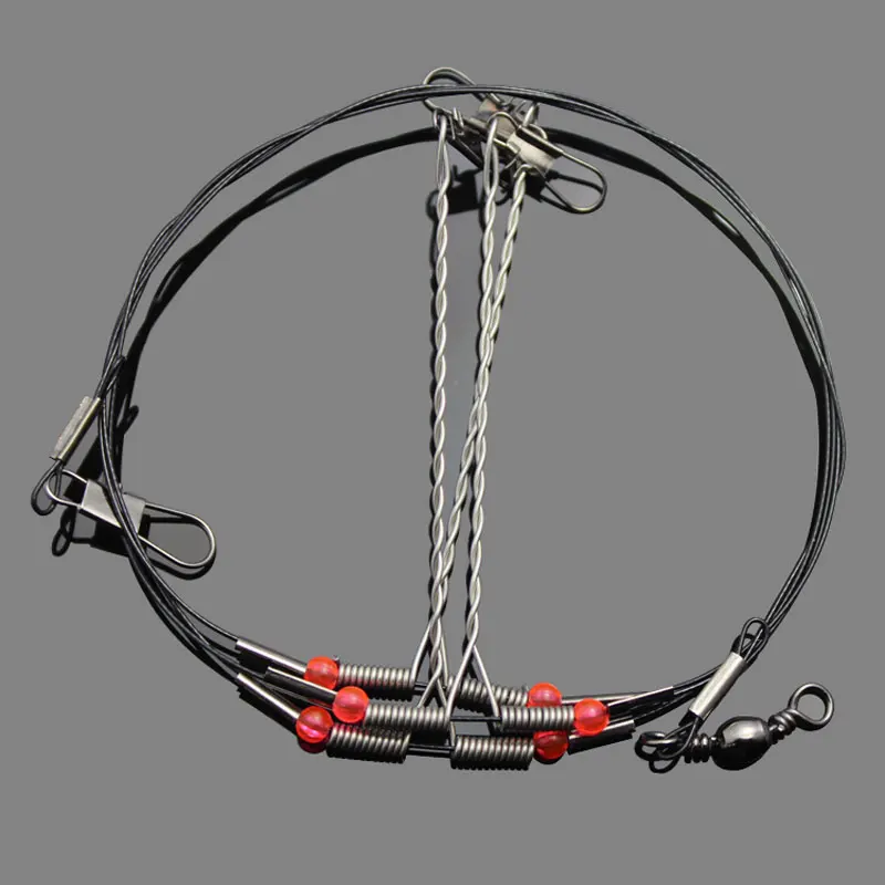 4PCS Stainless Steel 3 Way Balance Sabiki Rig Sea Fishing Rigs size ...