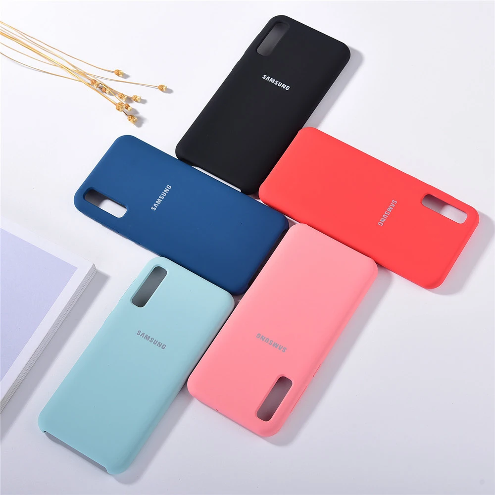 Чехол для Galaxy A70 Оригинальный жидкий силиконовый чехол Samsung мягкий шелковистый a50