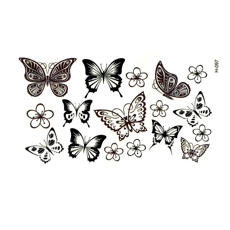 10 Autocollant 5 cm Noir Tatouage Papillons Papillon décoratifs Voiture Fenêtre Porte 