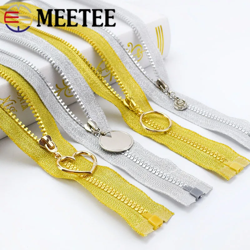 

5pcs 60cm 5# Open-end Resin Zipper for Sewing Eco-friendly Silver Gold Zippers Coat Down Sleeping Bag Zip DIY Sewing Accessories