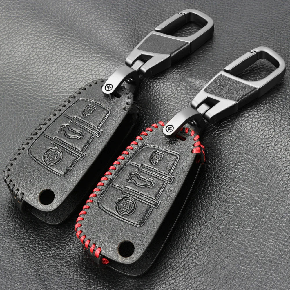 

Fashion 3 Button Leather Car Remote Key Fob Shell Cover Case For Audi A1 S1 A3 S3 A4 A6 RS6 TT Q3 Q7 2006 2007 2008 2009 - 2013