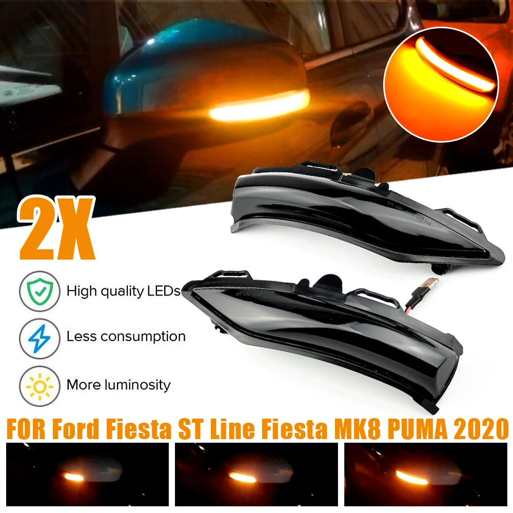 Per Ford St Line Mk8 2018 Fiesta Mk8 2019 2020 Puma 2020 2021 Indicatore Retrovisore Lampada Laterale Ala Led Lampeggiante
