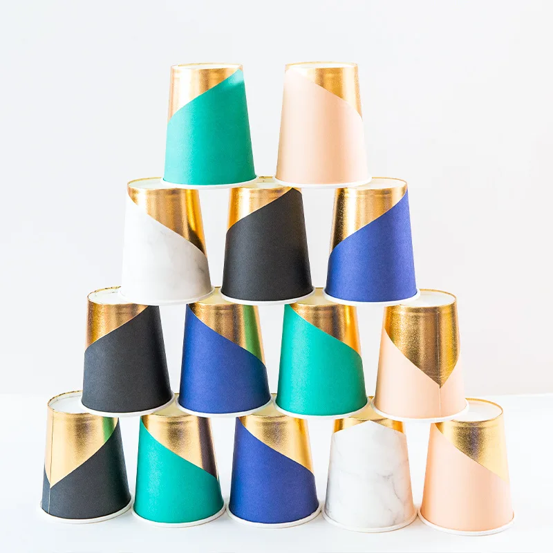 8 шт./лот одноразовые столовые приборы вечерние бумажные стаканчики свадебные