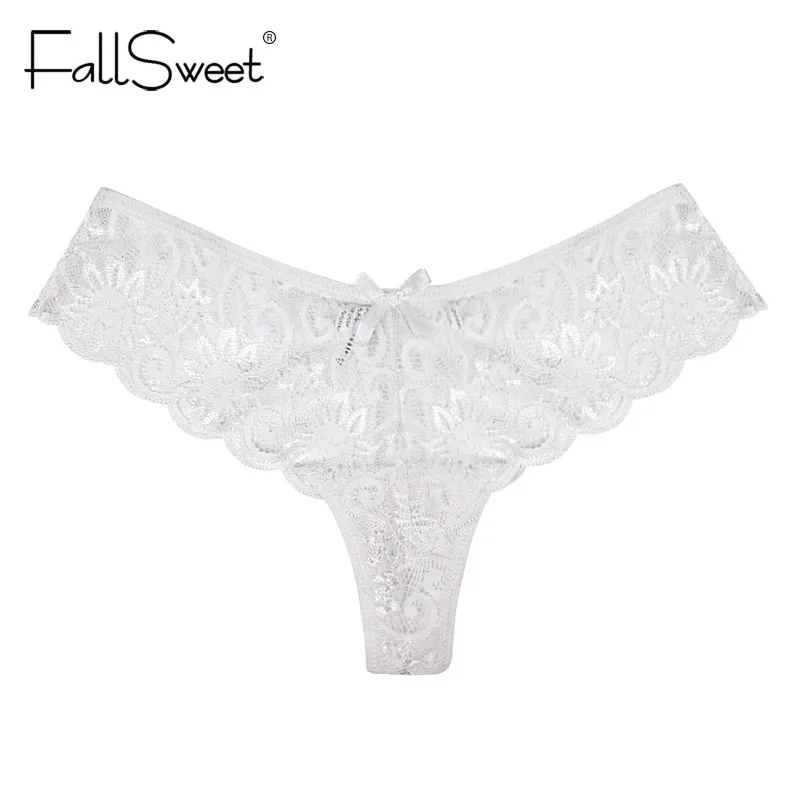 Женские ультратонкие ажурные трусики FallSweet, белье для женщин, стринги, шортики с заниженной талией размеров S, M, L, XL, 3 шт./упаковка