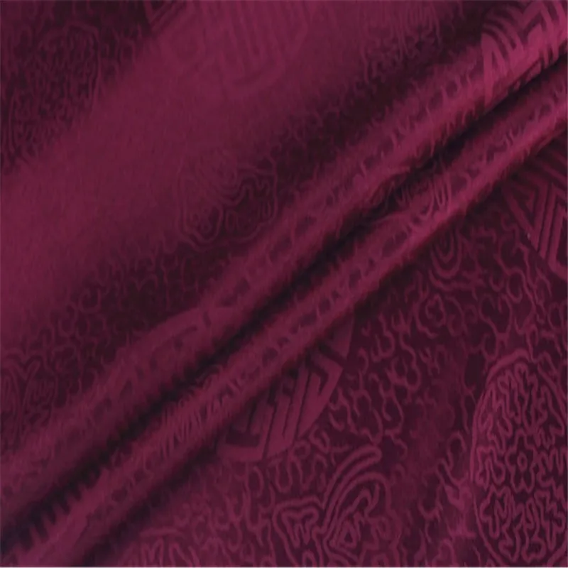 8 wine red Классическая жаккардовая шелковая хлопковая ткань 16 момме ширина 44 дюйма популярный дизайн парча Шелковый материал для изготовления простыни - Цвет: 8 wine red