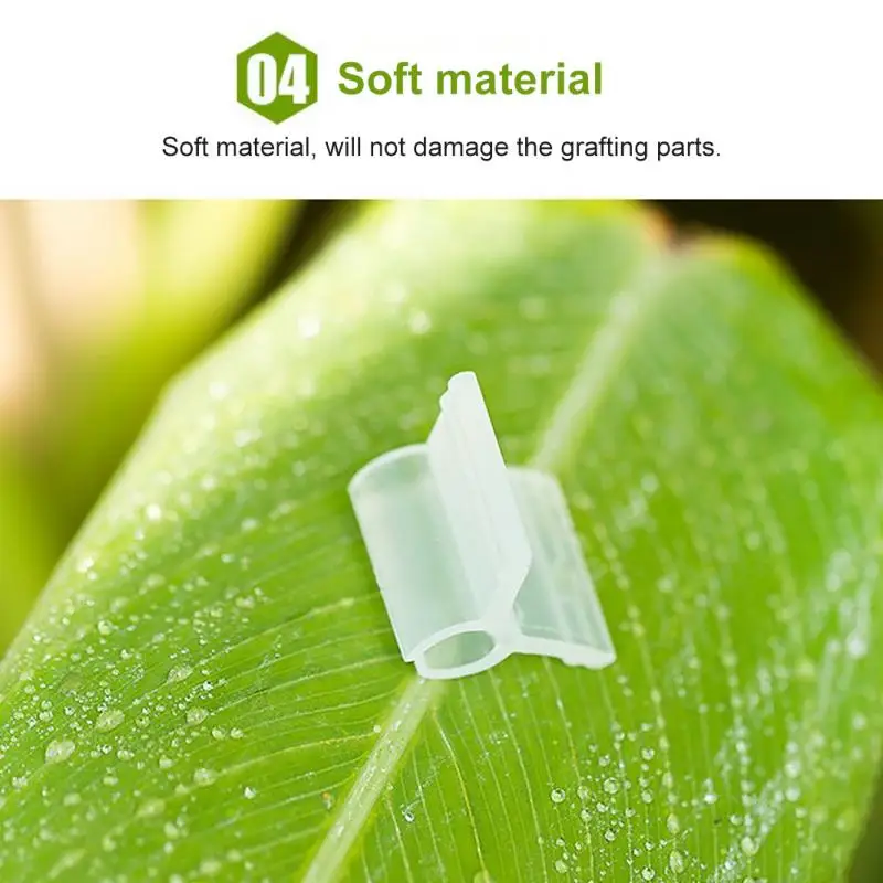 100pcs Plastic Grafting Clips Graft Clip Garden Plant Clamp Support Vegetable Eggplant Strawberry Tomato Vine Stems Fix Grow