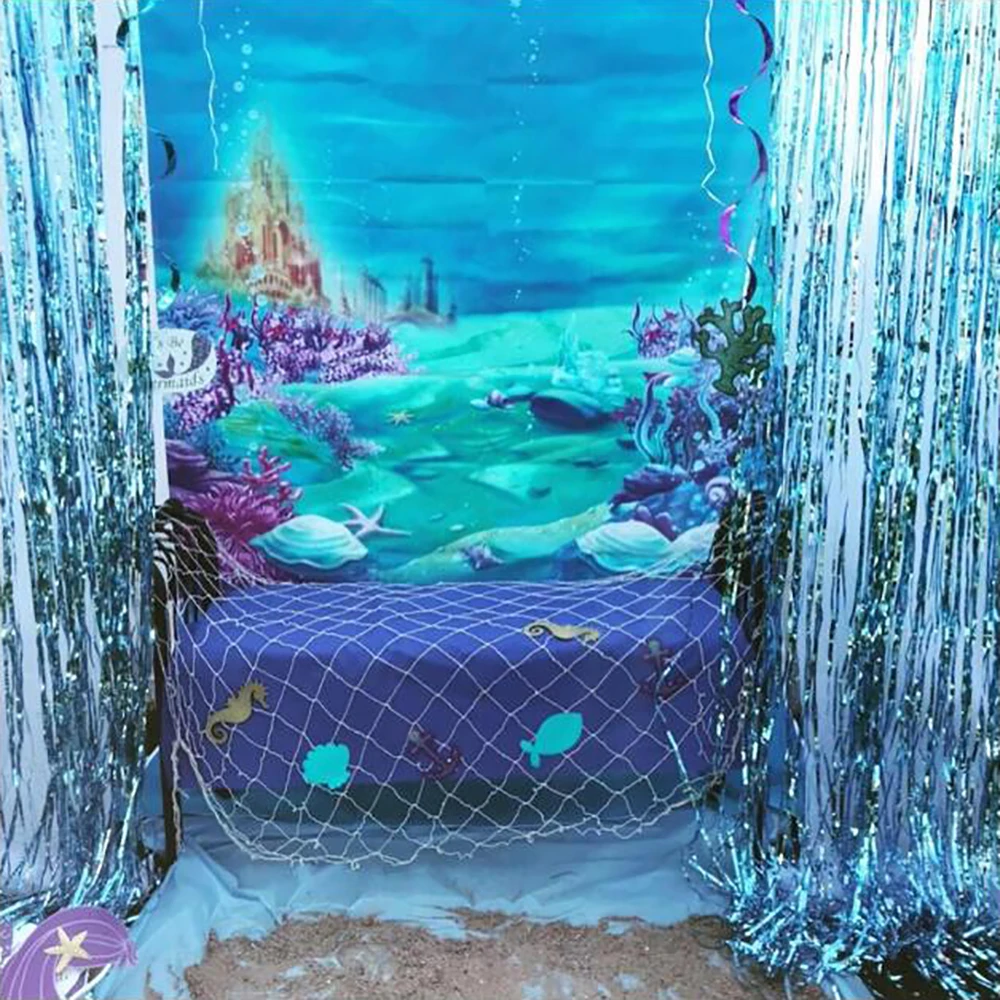 Mermaid Under Sea Bluey Backdrop Photography Ocean Castle Baby Shower Birthday Background Newborn Photo Studio Party Backdrops photo backdrop