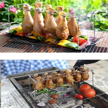 

Chicken Wing & Leg Rack Stainless Steel Chicken Leg Grill Rack Chicken Drumstick Roaster For Oven Grill