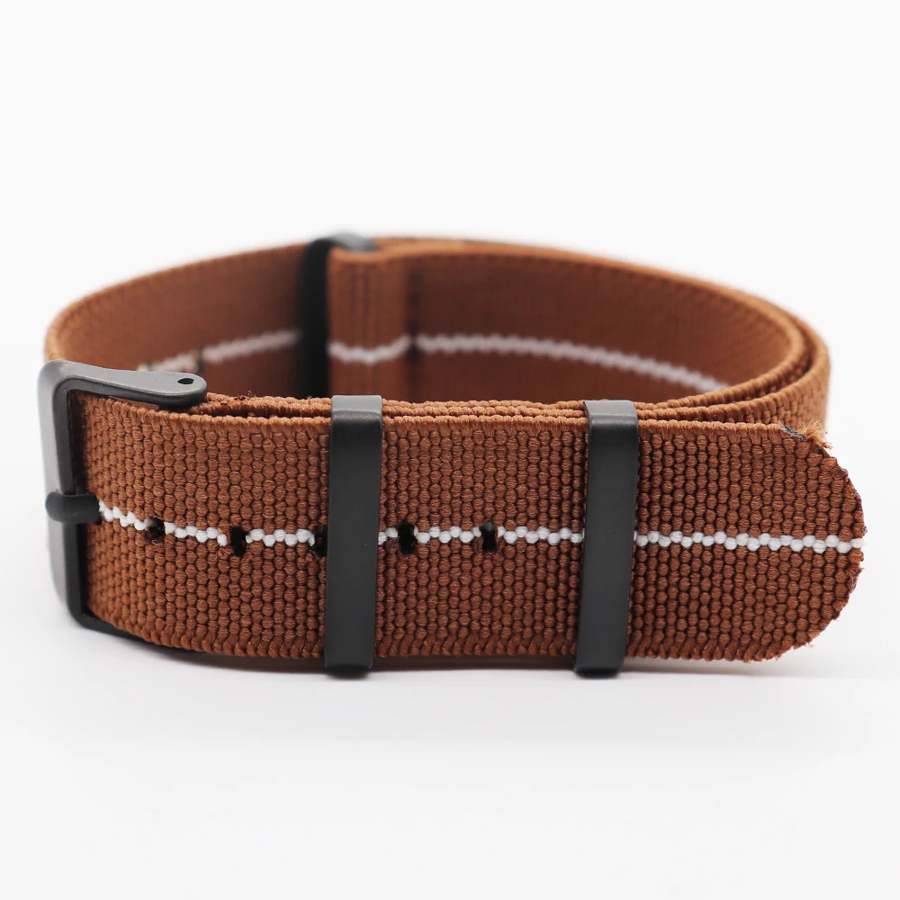 Nylon Elastic Military Watchband with Black Buckle - 20mm/22mm