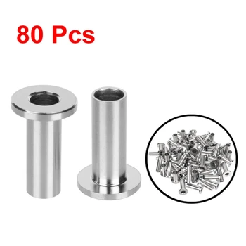 

New 80Pack Stainless Steel Protector Sleeves for 1/8 Inch Wire Rope Cable Railing DIY Balustrade T316 Marine Grade