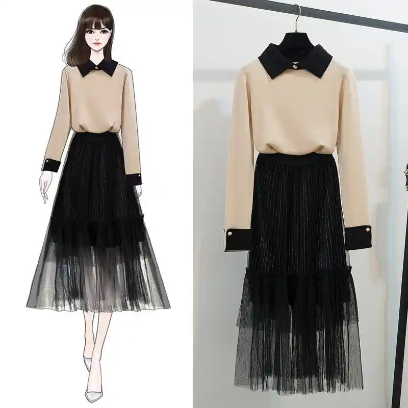 black mesh skirt outfit