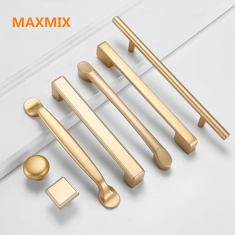 MAXMIX Золотой Алюминиевый гардероб прикроватный шкаф ручка шкафчика большие минималистичные ручки кухонная мебель выдвижение ящика шкафа