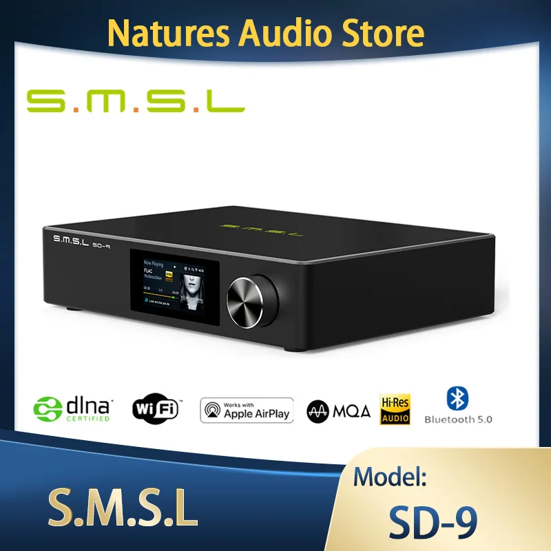 

SMSL SD9 SD-9 MQA HIFI Digital Music Player Bluetooth Wifi Network Desktop Player Support DLNA NAS IIS DSD WAV APE FLAC AIFF