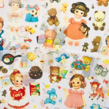 

6 Sheets Elves Girls Diary Stickers Paper Decorative Album Notebook Decor