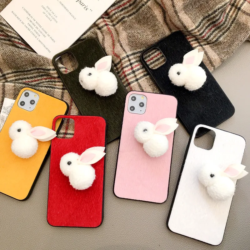 For Samsung Galaxy S 7 8 9 10 plus pro edge Note Winter Fluff Phone Case Cute Rabbit for A J Series M10 20 30 |