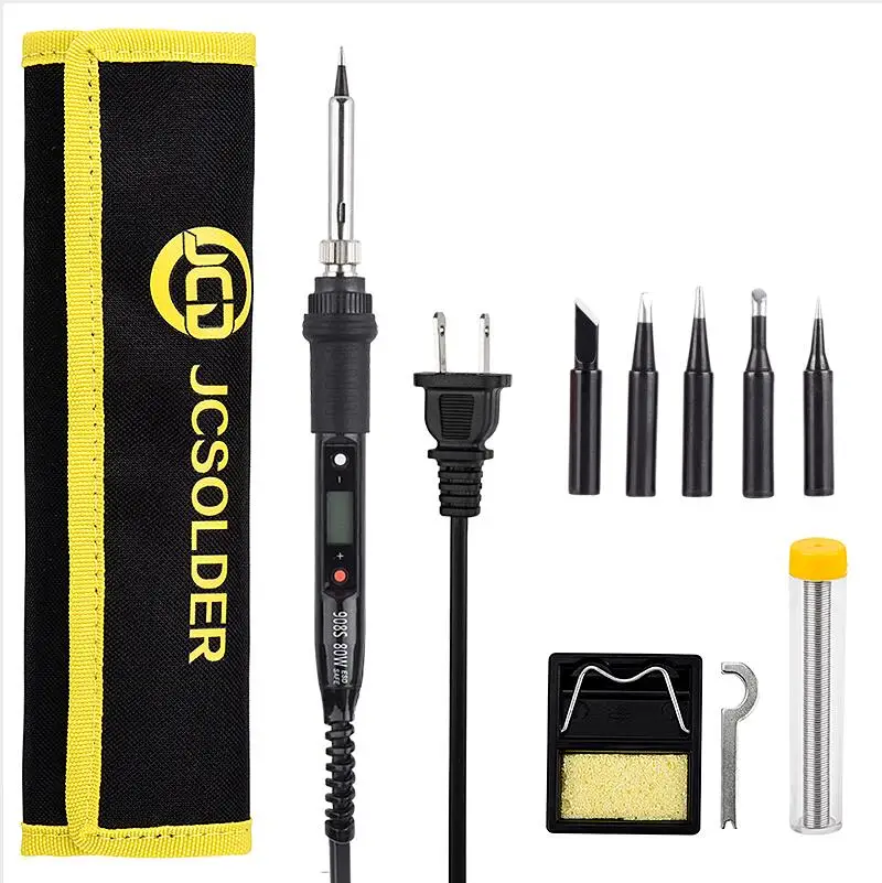 

JCD Welding Soldering Iron Kits LCD Adjustable Temperature 80W Solder Iron Welding Tools with Soldering Tips Ceramic Heater