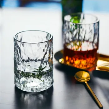 

Wholesale Japanese Style Hammer Glass Borosilicate Heat-Resistant Glass Tall Simple Glass Home shu wen Cup Customizable