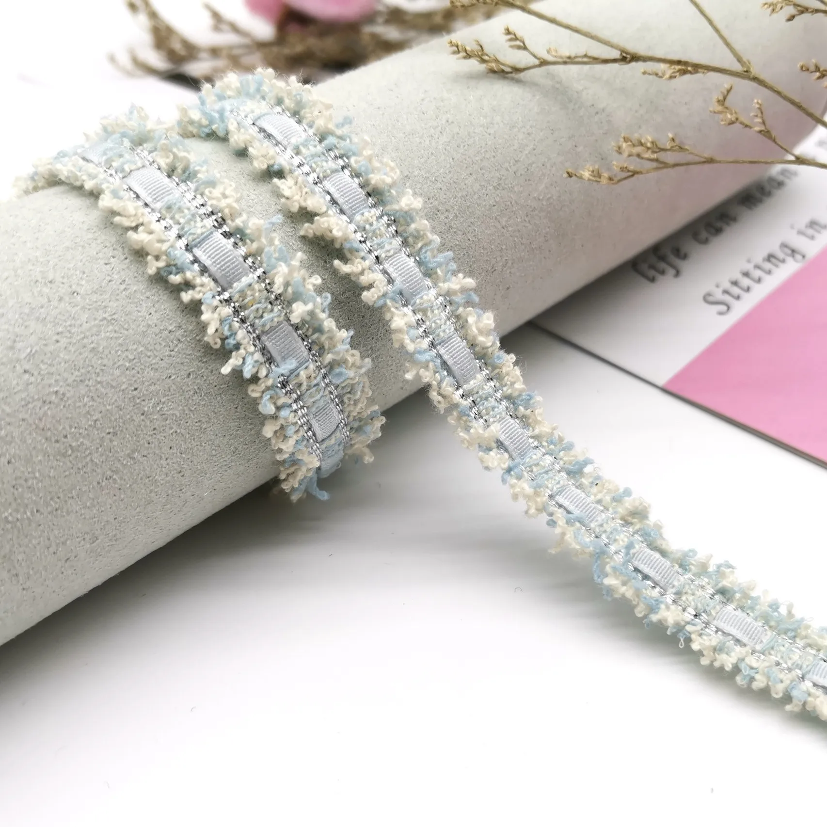 1CM 10Yards Tweed webbing ribbon with Frayed sides For gaments hats pins sewing accessories Ribbon For garments